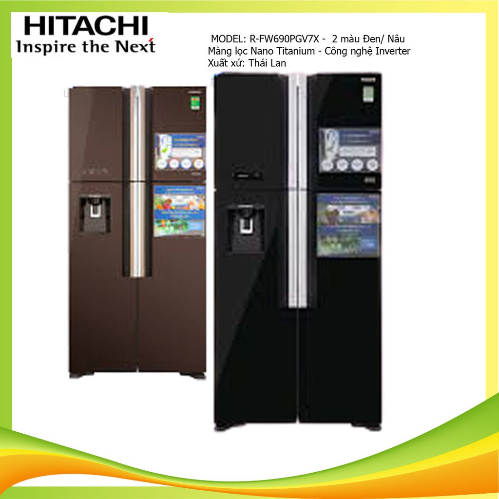 Tủ Lạnh Inverter Hitachi R-W660FPGV3X-GBK (540L) - Hàng chính hãng