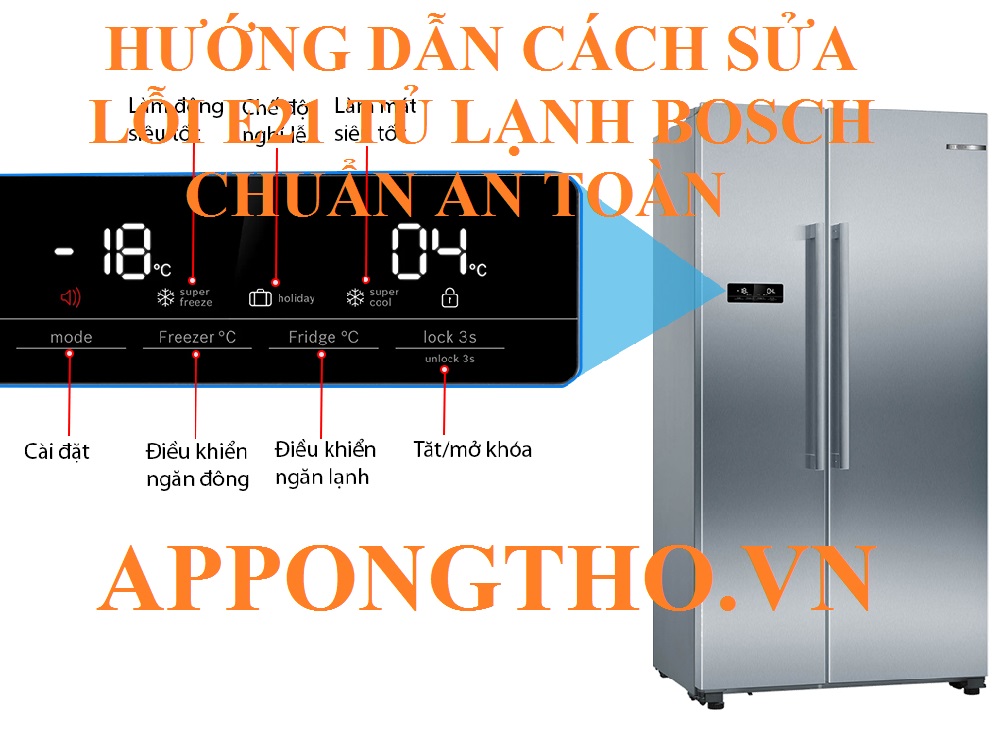 Tủ lạnh Bosch lỗi E21 đánh cực cao về nguy cơ hư hỏng