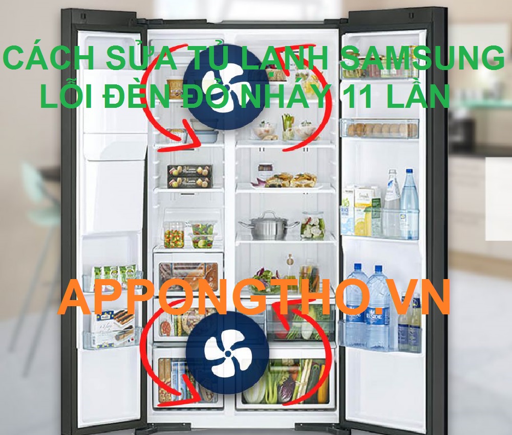 Kiểm tra nháy đèn 11 lần quạt tủ lạnh Samsung